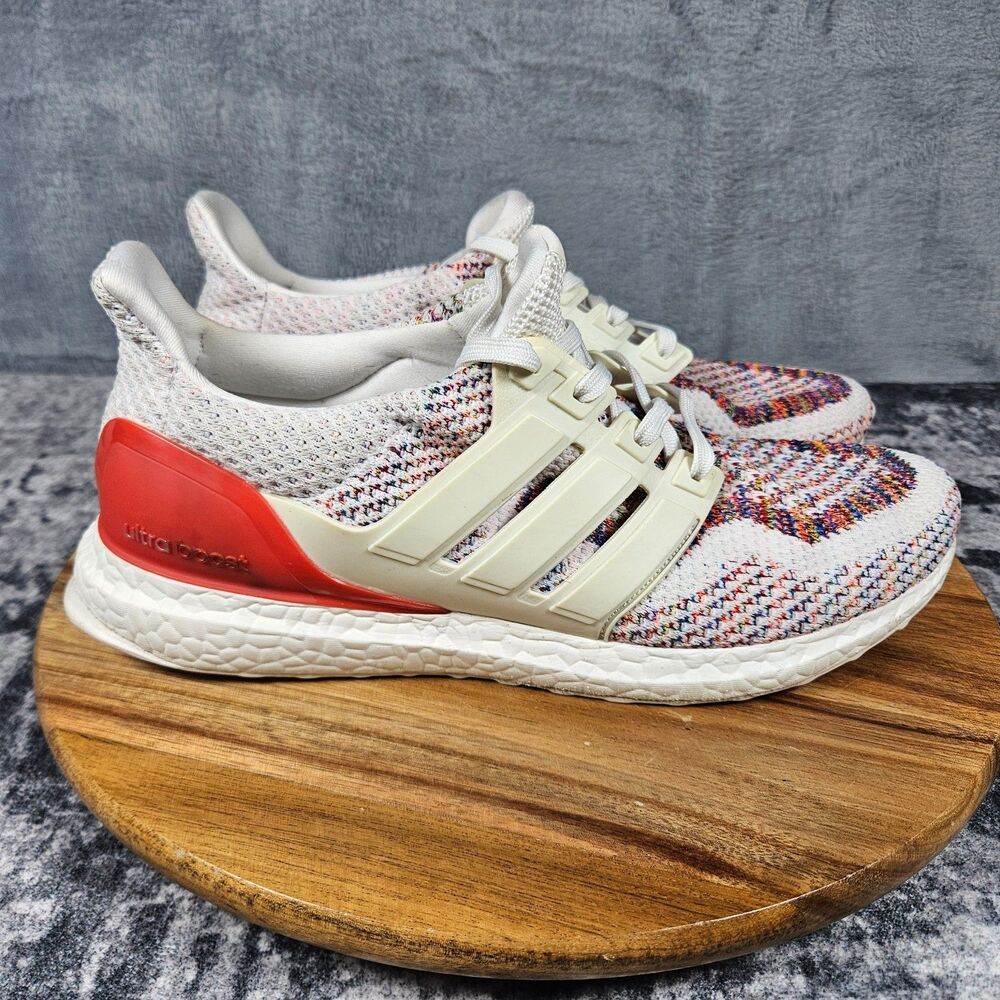 Adidas UltraBoost 2.0 Multi-Color White Red Primeknit Shoes BB3911 Mens Size 9.5